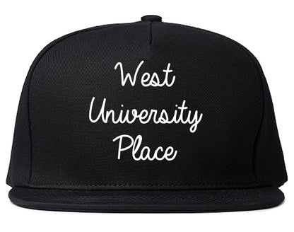West University Place Texas TX Script Mens Snapback Hat Black