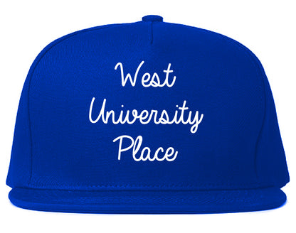 West University Place Texas TX Script Mens Snapback Hat Royal Blue