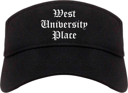 West University Place Texas TX Old English Mens Visor Cap Hat Black