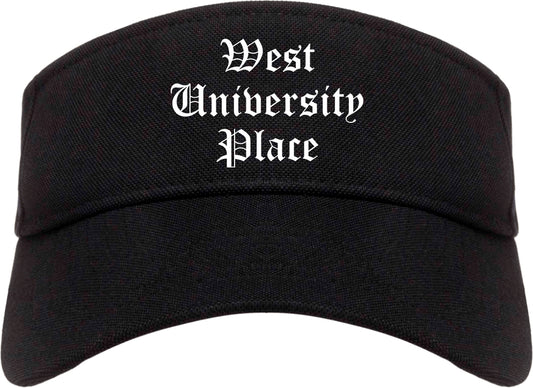West University Place Texas TX Old English Mens Visor Cap Hat Black