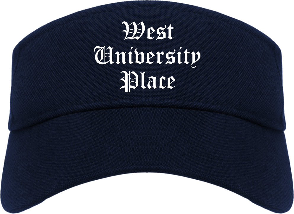 West University Place Texas TX Old English Mens Visor Cap Hat Navy Blue
