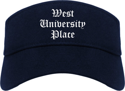 West University Place Texas TX Old English Mens Visor Cap Hat Navy Blue