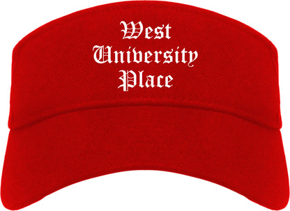 West University Place Texas TX Old English Mens Visor Cap Hat Red