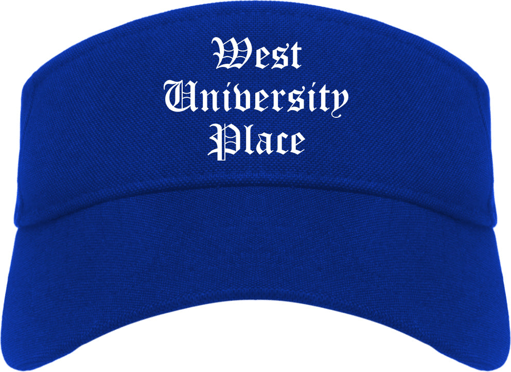 West University Place Texas TX Old English Mens Visor Cap Hat Royal Blue