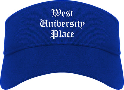 West University Place Texas TX Old English Mens Visor Cap Hat Royal Blue