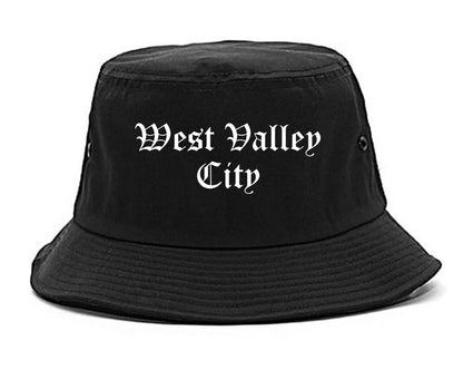 West Valley City Utah UT Old English Mens Bucket Hat Black