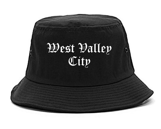 West Valley City Utah UT Old English Mens Bucket Hat Black