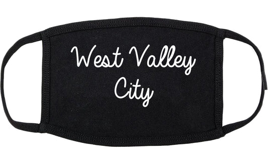 West Valley City Utah UT Script Cotton Face Mask Black