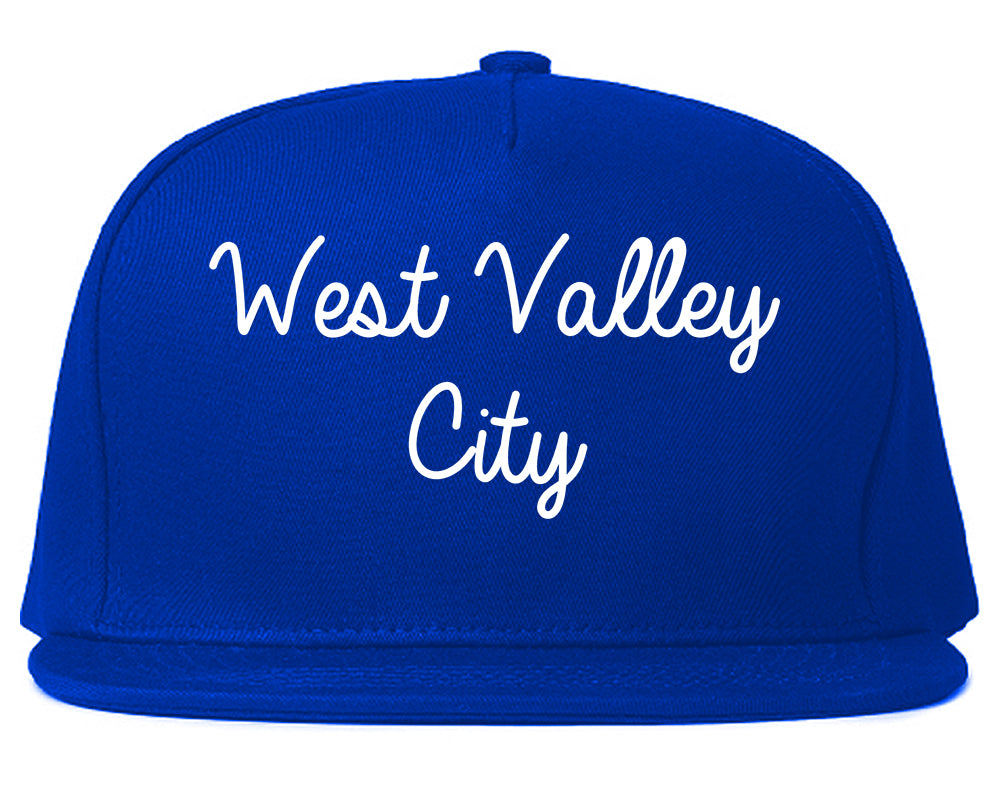 West Valley City Utah UT Script Mens Snapback Hat Royal Blue