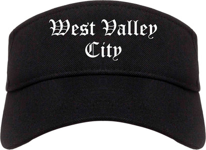 West Valley City Utah UT Old English Mens Visor Cap Hat Black