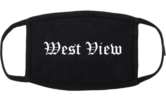 West View Pennsylvania PA Old English Cotton Face Mask Black