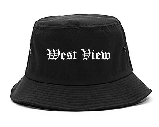 West View Pennsylvania PA Old English Mens Bucket Hat Black