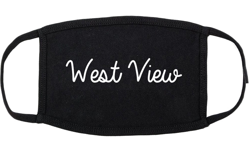 West View Pennsylvania PA Script Cotton Face Mask Black