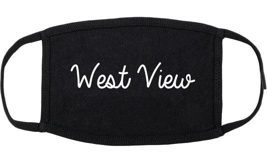 West View Pennsylvania PA Script Cotton Face Mask Black