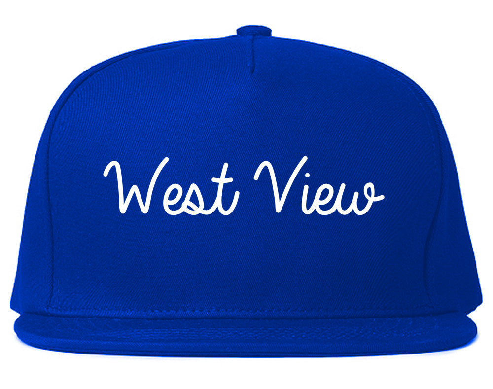 West View Pennsylvania PA Script Mens Snapback Hat Royal Blue