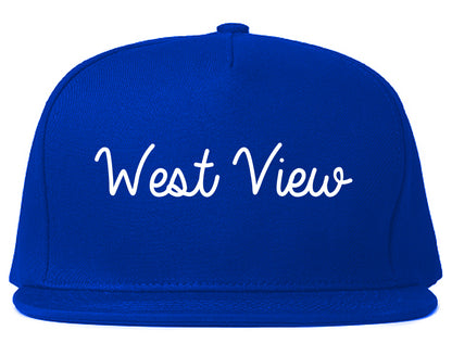 West View Pennsylvania PA Script Mens Snapback Hat Royal Blue