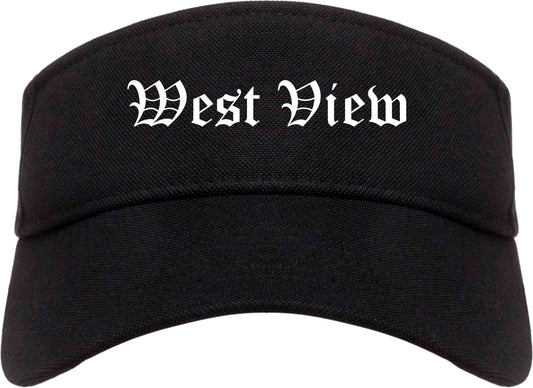 West View Pennsylvania PA Old English Mens Visor Cap Hat Black