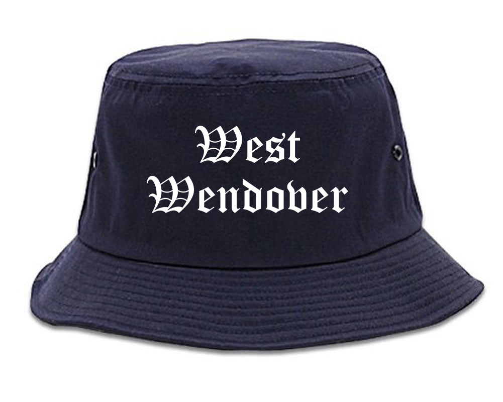 West Wendover Nevada NV Old English Mens Bucket Hat Navy Blue