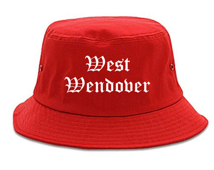 West Wendover Nevada NV Old English Mens Bucket Hat Red