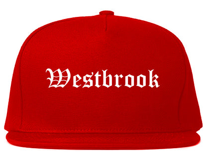 Westbrook Maine ME Old English Mens Snapback Hat Red