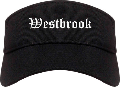 Westbrook Maine ME Old English Mens Visor Cap Hat Black