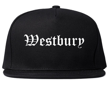 Westbury New York NY Old English Mens Snapback Hat Black