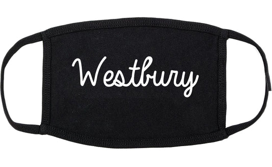 Westbury New York NY Script Cotton Face Mask Black