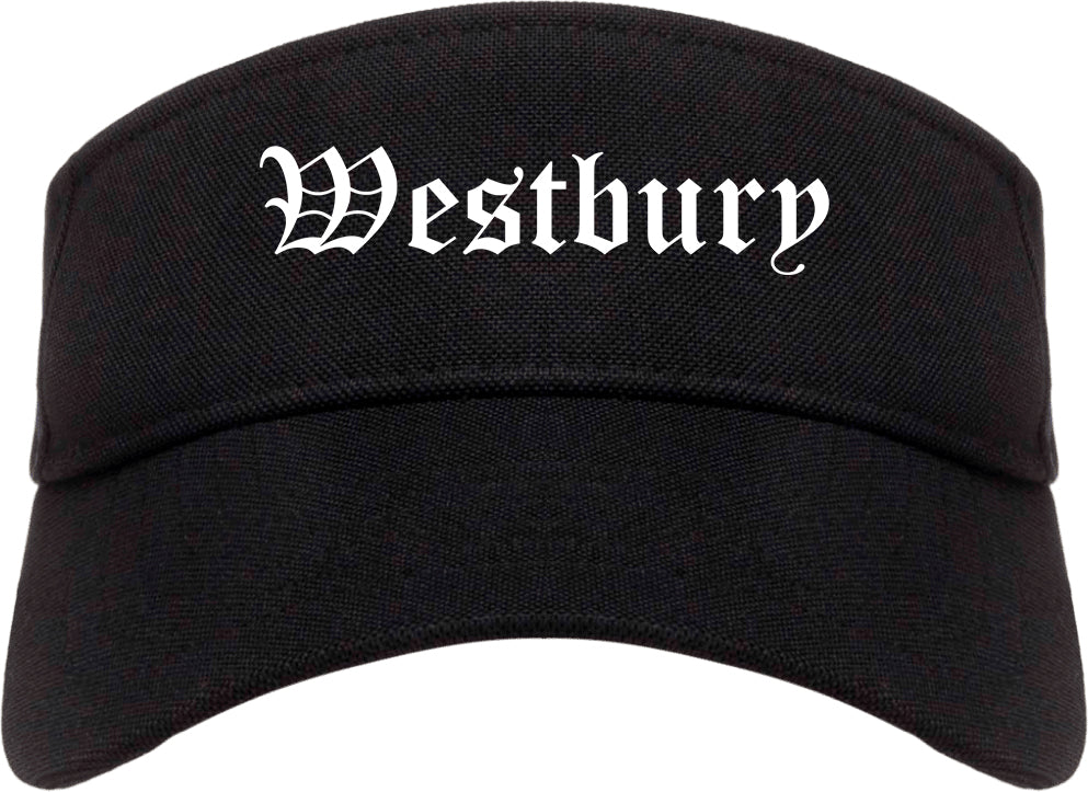 Westbury New York NY Old English Mens Visor Cap Hat Black