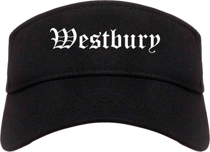 Westbury New York NY Old English Mens Visor Cap Hat Black