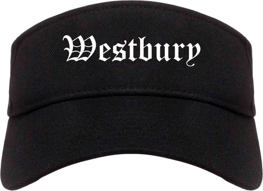 Westbury New York NY Old English Mens Visor Cap Hat Black