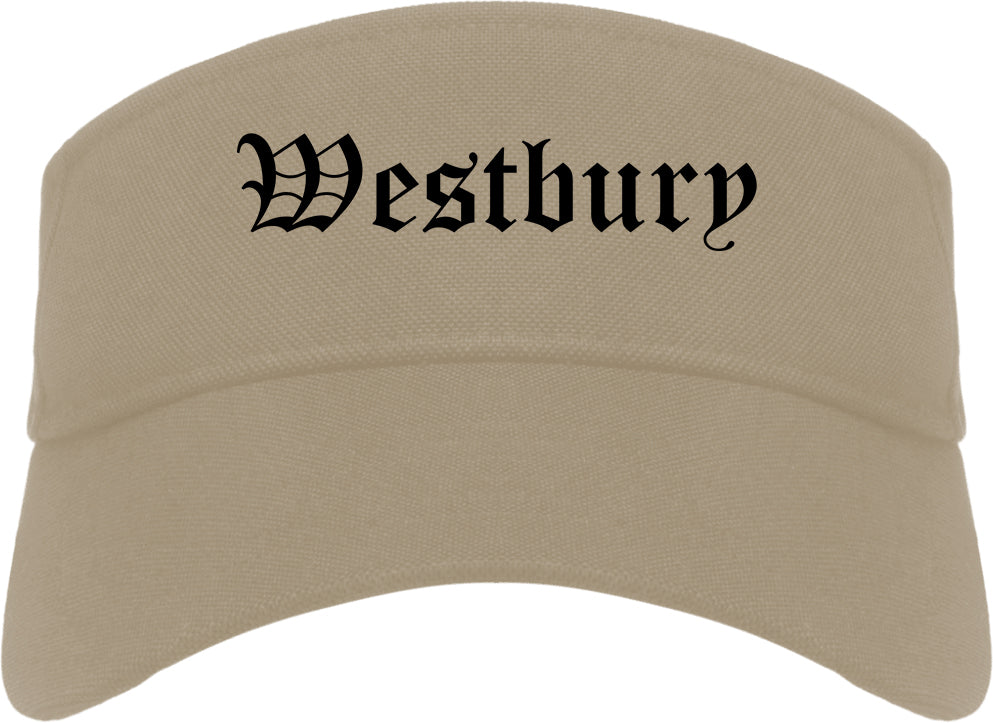 Westbury New York NY Old English Mens Visor Cap Hat Khaki