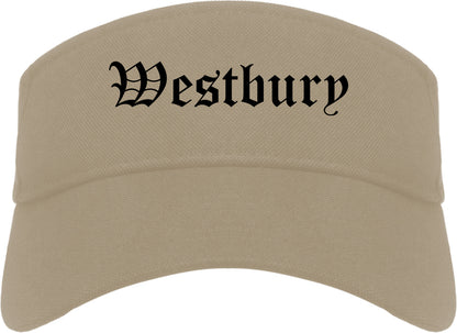 Westbury New York NY Old English Mens Visor Cap Hat Khaki