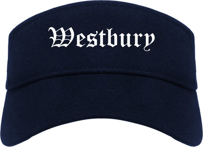 Westbury New York NY Old English Mens Visor Cap Hat Navy Blue