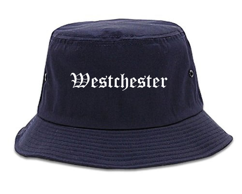 Westchester Illinois IL Old English Mens Bucket Hat Navy Blue
