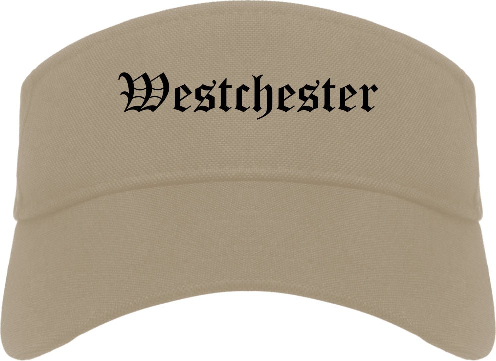 Westchester Illinois IL Old English Mens Visor Cap Hat Khaki