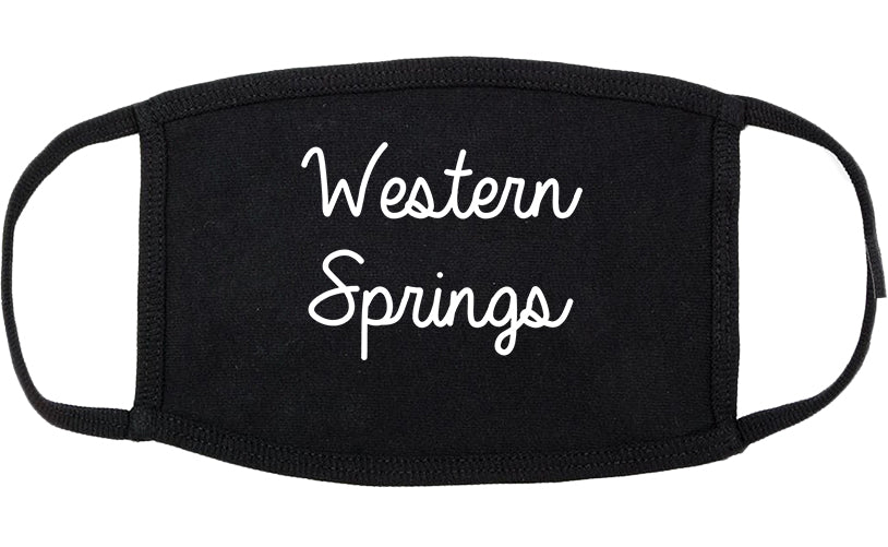 Western Springs Illinois IL Script Cotton Face Mask Black