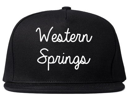 Western Springs Illinois IL Script Mens Snapback Hat Black