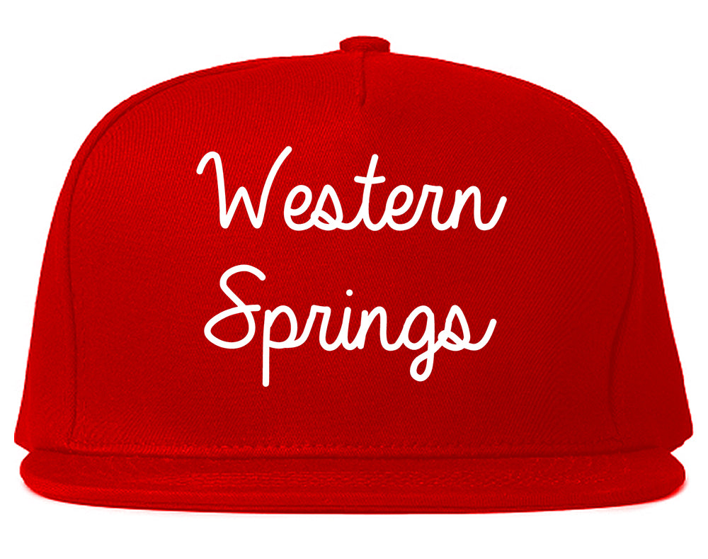 Western Springs Illinois IL Script Mens Snapback Hat Red