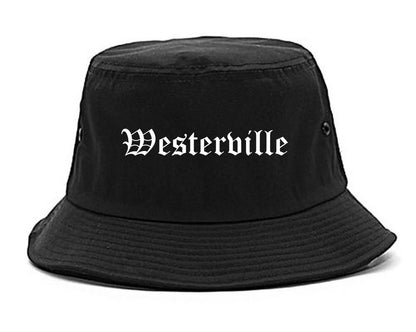 Westerville Ohio OH Old English Mens Bucket Hat Black