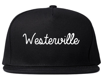 Westerville Ohio OH Script Mens Snapback Hat Black