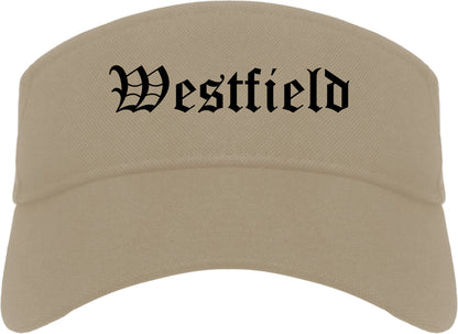 Westfield Indiana IN Old English Mens Visor Cap Hat Khaki