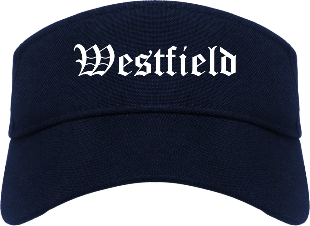 Westfield Indiana IN Old English Mens Visor Cap Hat Navy Blue