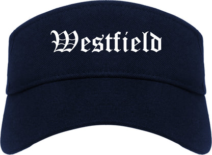 Westfield Indiana IN Old English Mens Visor Cap Hat Navy Blue