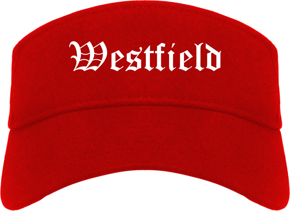 Westfield Indiana IN Old English Mens Visor Cap Hat Red