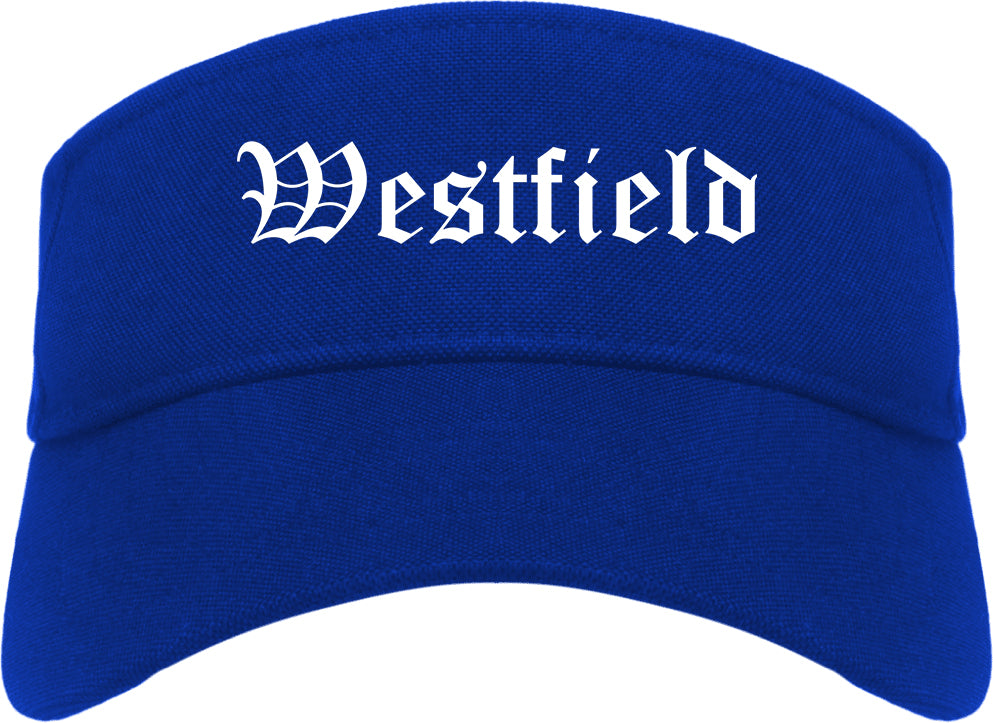 Westfield Indiana IN Old English Mens Visor Cap Hat Royal Blue