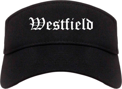 Westfield Massachusetts MA Old English Mens Visor Cap Hat Black