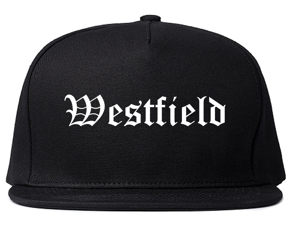 Westfield New Jersey NJ Old English Mens Snapback Hat Black