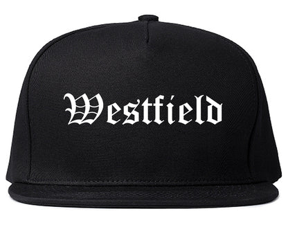 Westfield New Jersey NJ Old English Mens Snapback Hat Black