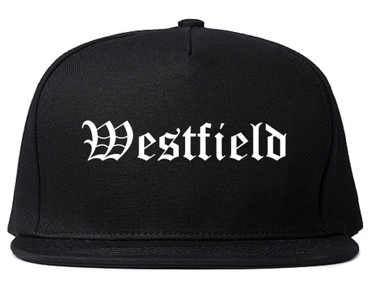 Westfield New Jersey NJ Old English Mens Snapback Hat Black