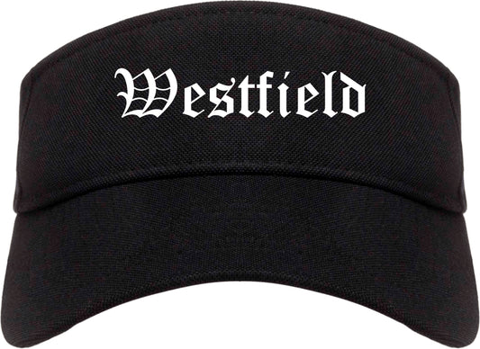 Westfield New Jersey NJ Old English Mens Visor Cap Hat Black